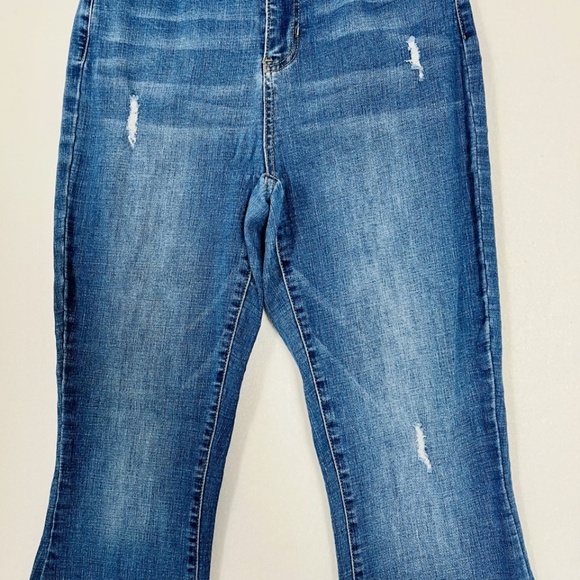 YMI Jeans Womens 11 / 30 Blue Flared Ripped Split Hems Pants High Rise Denim - Picture 2 of 10